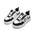 Women's white and black chunky cartoon sneakers ghost mannequin view