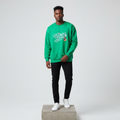 Kelly Green Child Forever Graphic Sweatshirt - Model Front