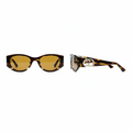 Ghost mannequin view — Slim Rectangular Sunglasses Tortoiseshell Silver, front and side view