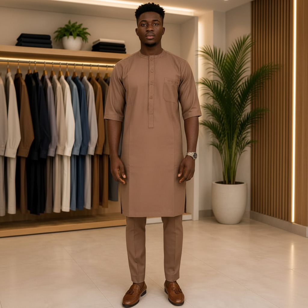 Chukmore Mocha Senator Three-Quarter Sleeve Set - Model Shot