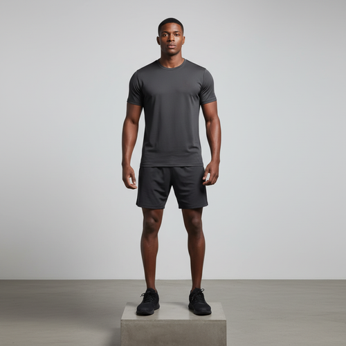 Charcoal Plain Athletic T-Shirt - Model Shot