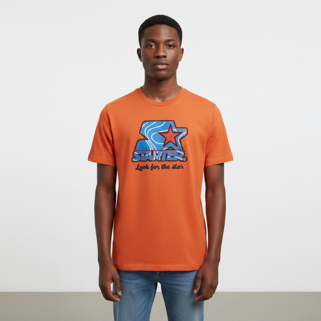 Orange Star Graphic Tee - Model Front View