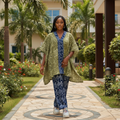 Women's Olive Batik Bubu Set – Nigerian Female Model