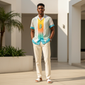 Rainbow Ombre Gradient Camp Shirt – Model Shot