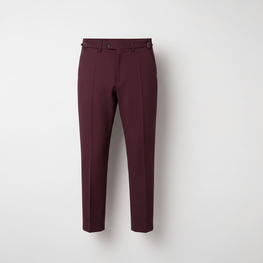 Chukmore Burgundy Slim Formal Trousers - Ghost Mannequin