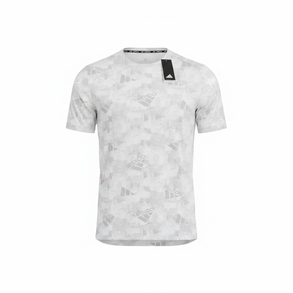 Men's White All-Over Tonal Logo-Print Athletic T-Shirt – Ghost Mannequin