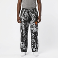 Adult Black model wearing black and grey graffiti-print joggers