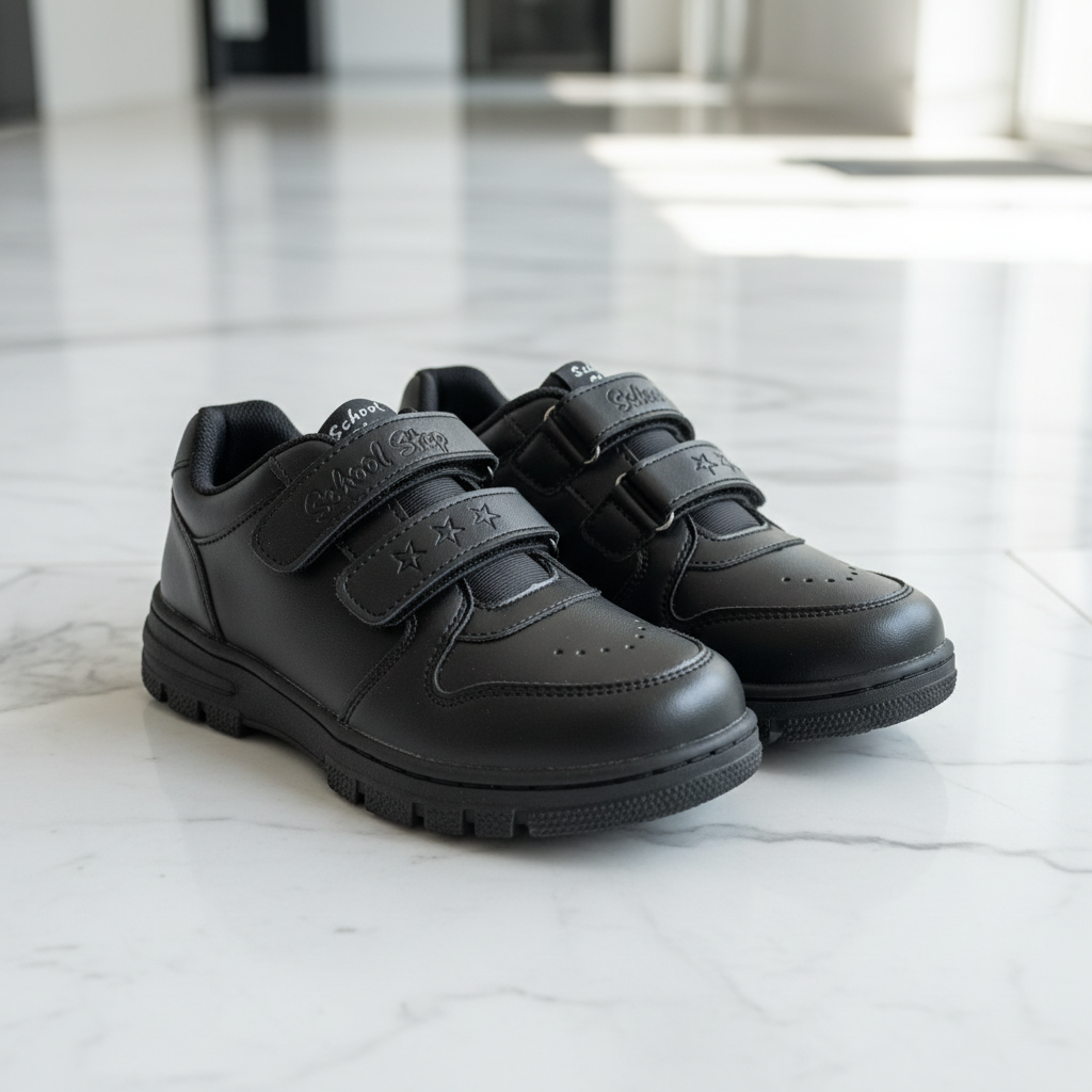 STEEZU School Star Double-Velcro Kids School Shoes – Lifestyle Shot
