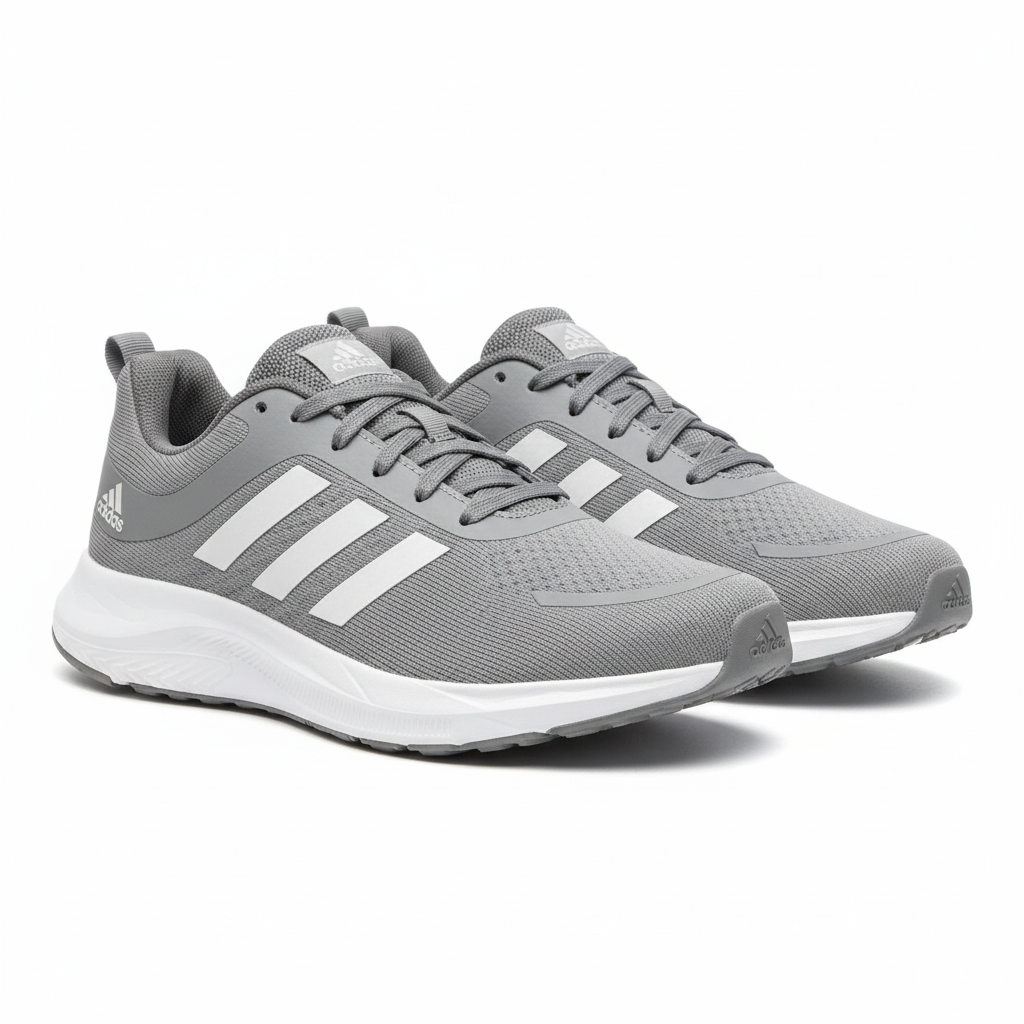 Adidas Grey Knit Running Sneaker - Ghost Mannequin