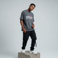Charcoal Best Graphic Oversized Tee - Male Model Front