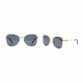 Ghost mannequin view — Oversized Butterfly Sunglasses Gold Wire Frame, front and side view