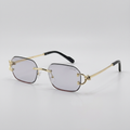AI-edited gold-tone square fashion eyeglasses catalog view