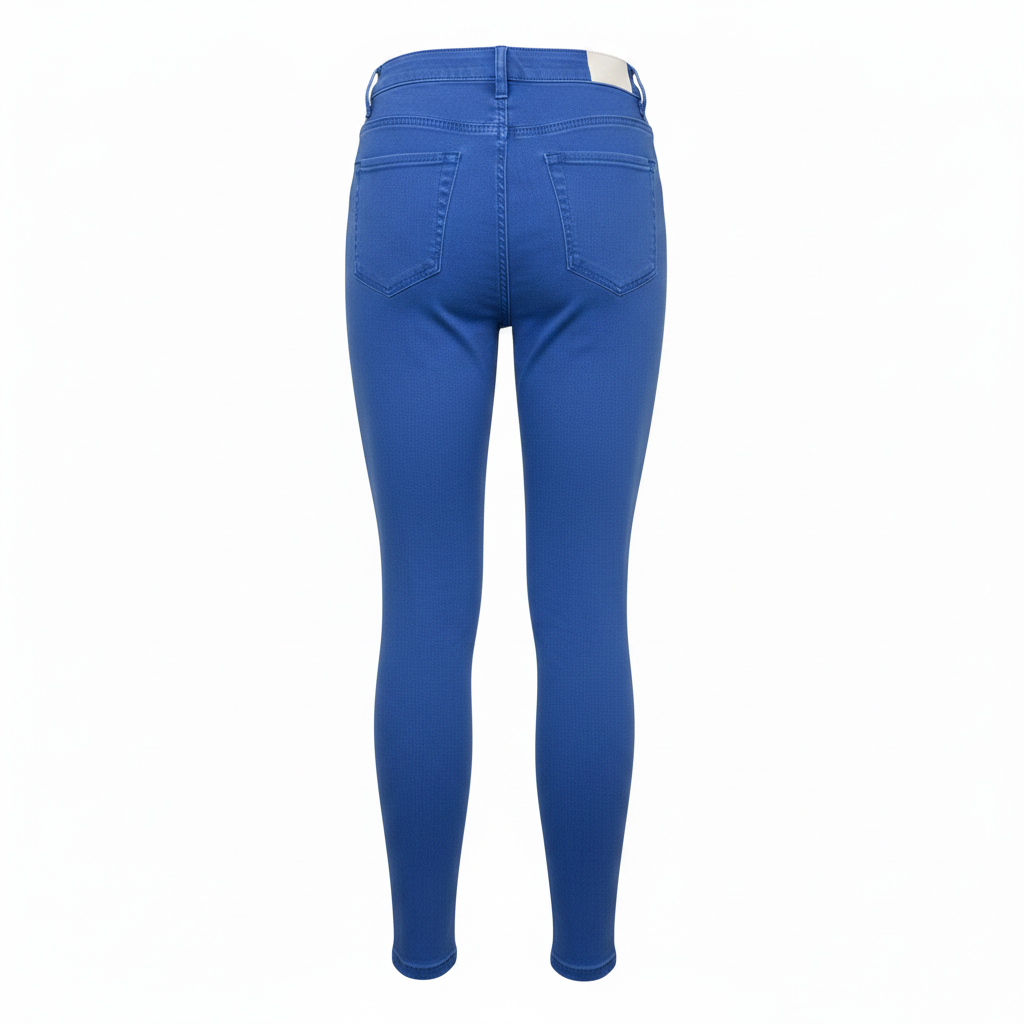 Royal Blue High-Waist Skinny Jeans – Ghost Mannequin Back