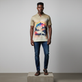 Rainbow Mountain Landscape Print Shirt - Model Front