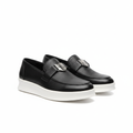Men's Black Leather Platform Slip-On Loafer – Pair View