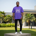 Purple Amiri Beverly Hills Crest Logo Short-Sleeved Shirt - Model Front
