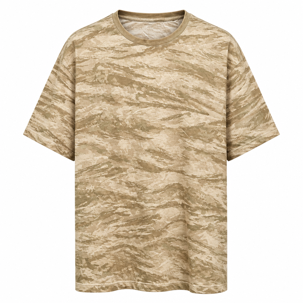 Desert Sand Abstract Camo Tee Khaki – Catalog Shot