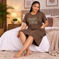 Oversized Graphic Print Lounge Nightwear Dress – Model Shot