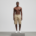 Khaki Cargo Shorts – Front Model