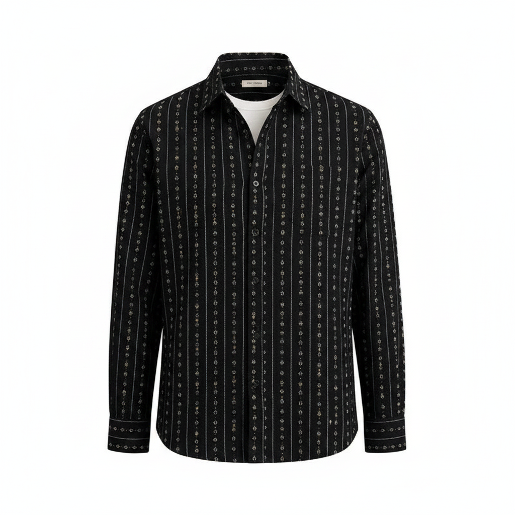 Men's Long Sleeve Casual Shirt Premium - Ghost Mannequin Front View