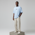 Light Blue Graphic Short-Sleeved Shirt - Model Shot
