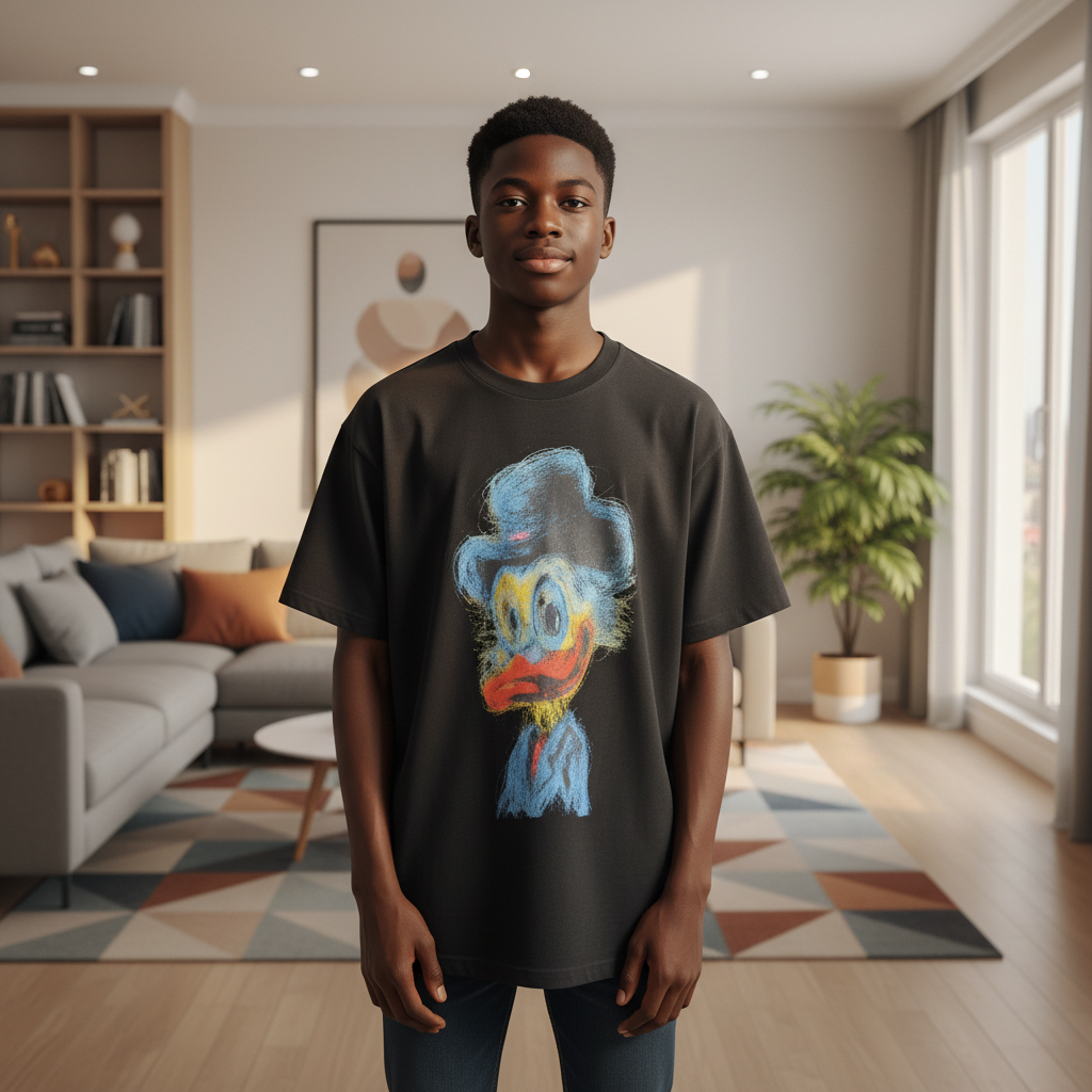 Abstract Duck Graphic Tee - Front View