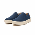Navy Knit Woven Slip-On Platform Sneaker - Ghost Mannequin