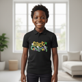 Nigerian boy model wearing Fact Check Graphic Polo Shirt
