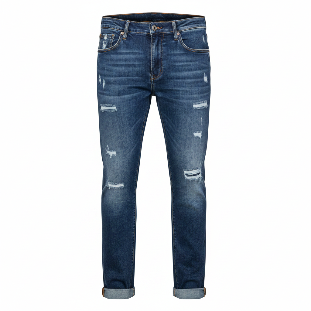 Ghost mannequin – Emmanuel Store Diesel Dark Blue Straight-Fit Distressed Jeans