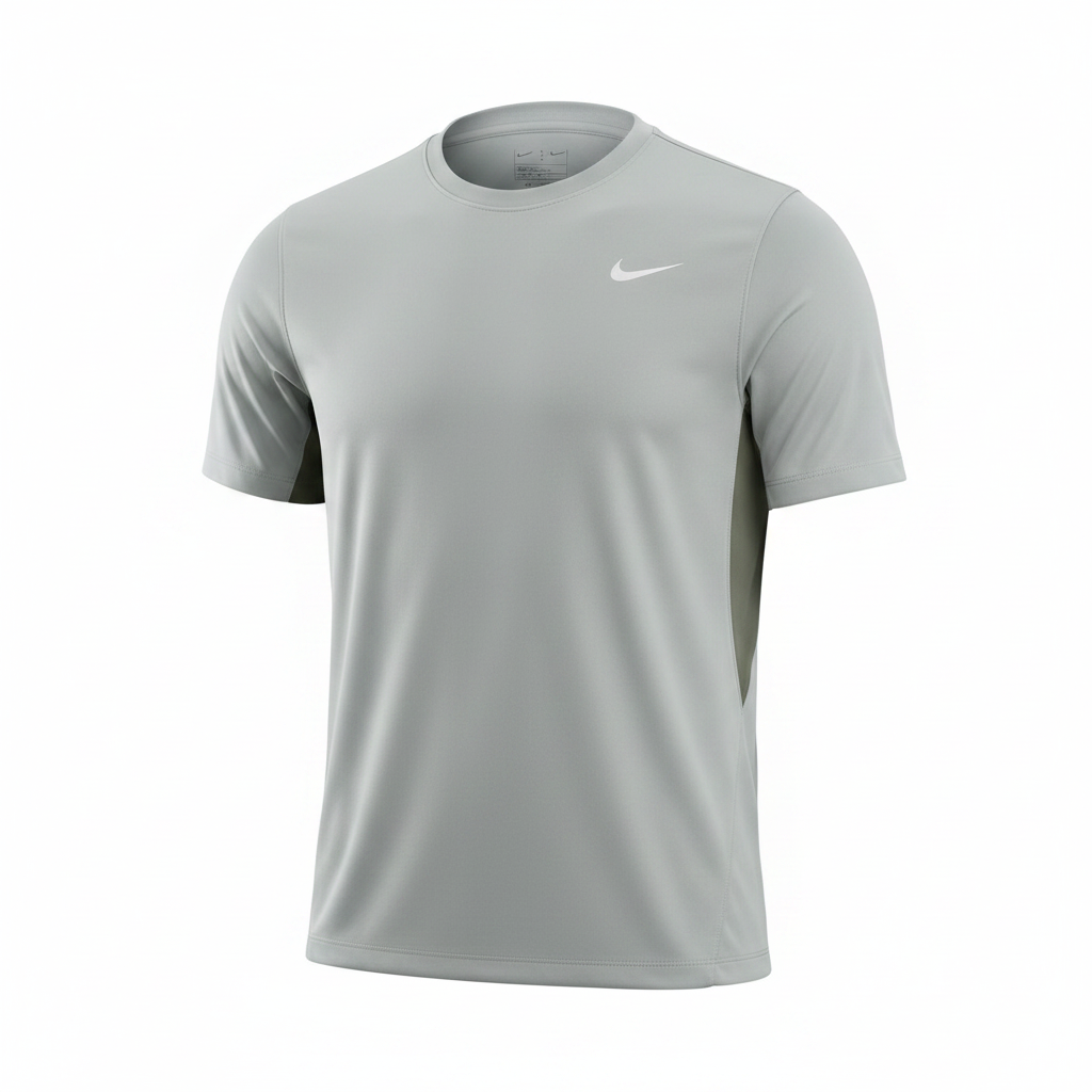 Light grey side panel sport jersey ghost mannequin view
