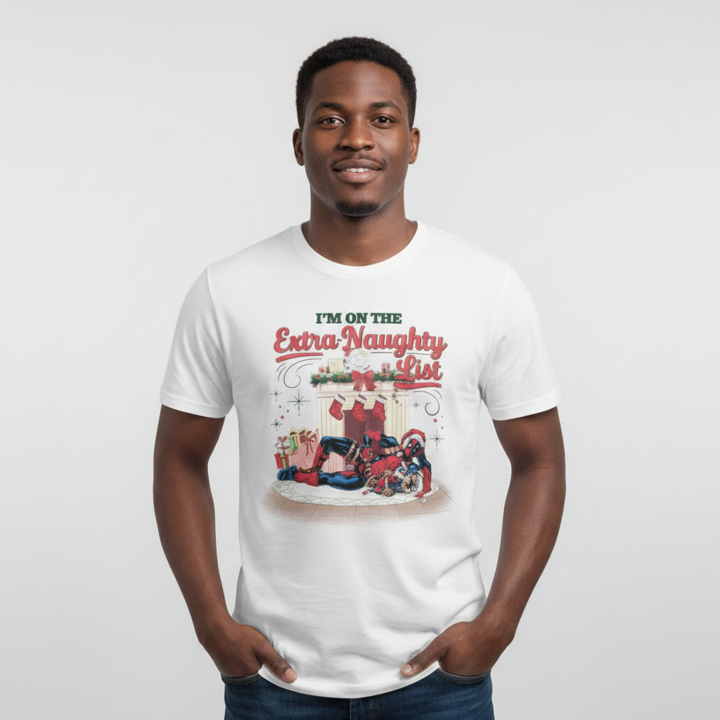 Extra-Naughty List Graphic Tee - Model Front View