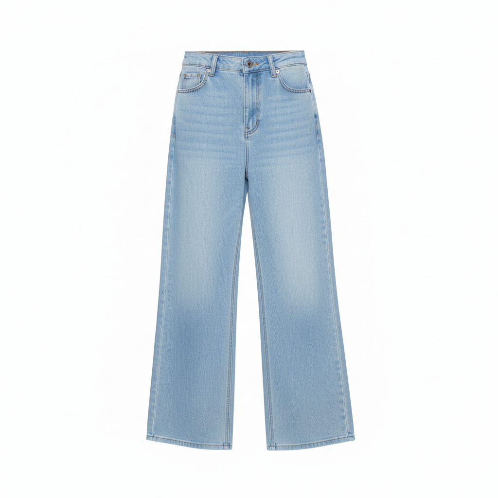 Ice Blue High Waist Wide-Leg Women's Jeans – Ghost Mannequin