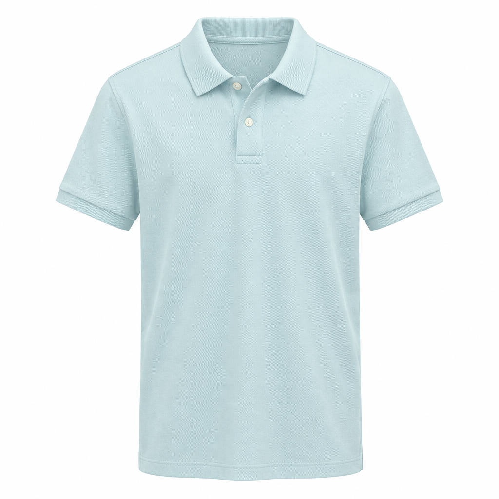 Ice Blue Classic Cotton Polo Shirt – Catalog Shot