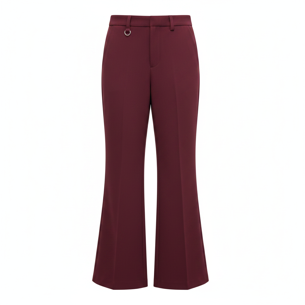 Men's Burgundy Wide-Leg Palazzo Trousers – Ghost Mannequin Front View