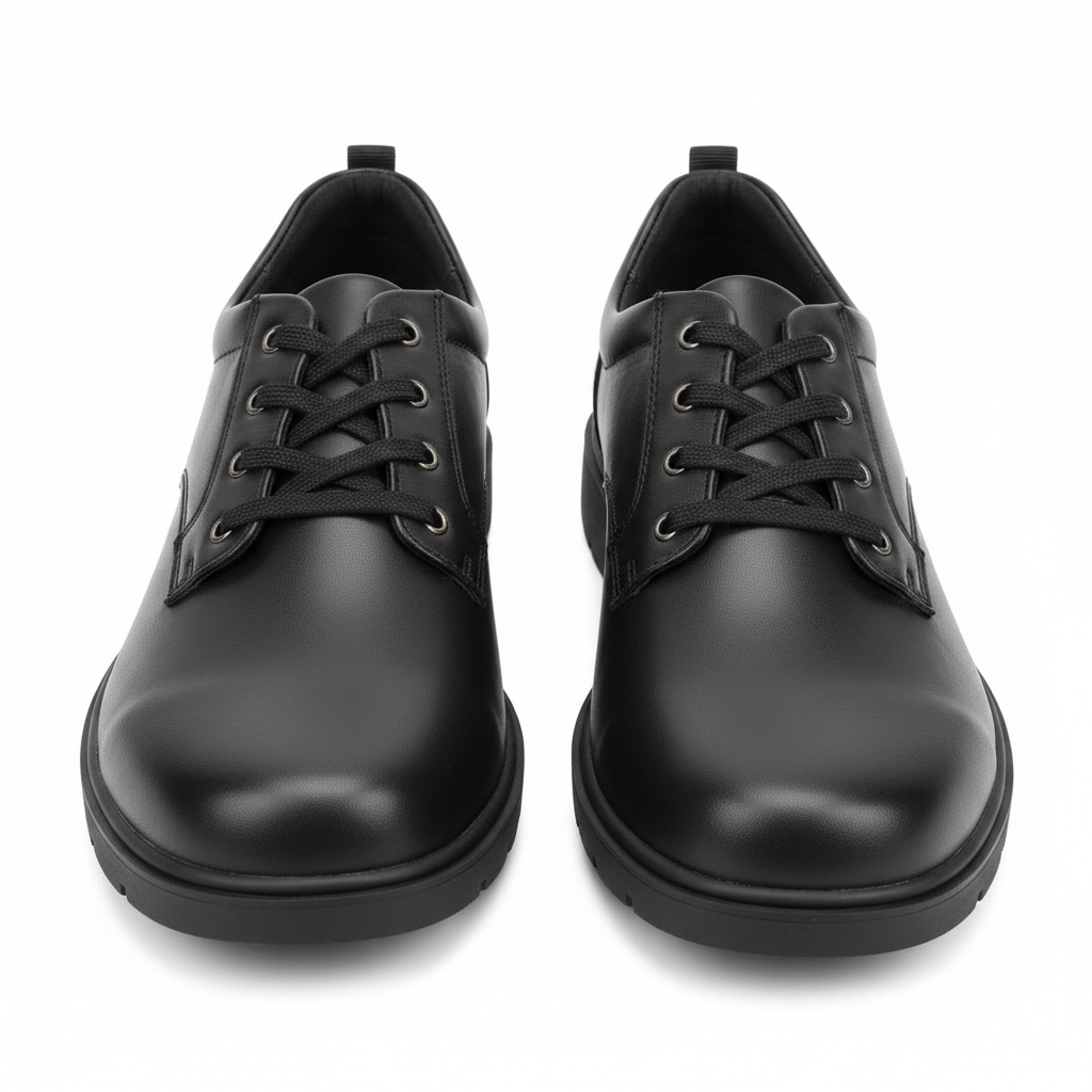 Teens Boys Lace-Up Leather School Shoe – Black Ghost Mannequin