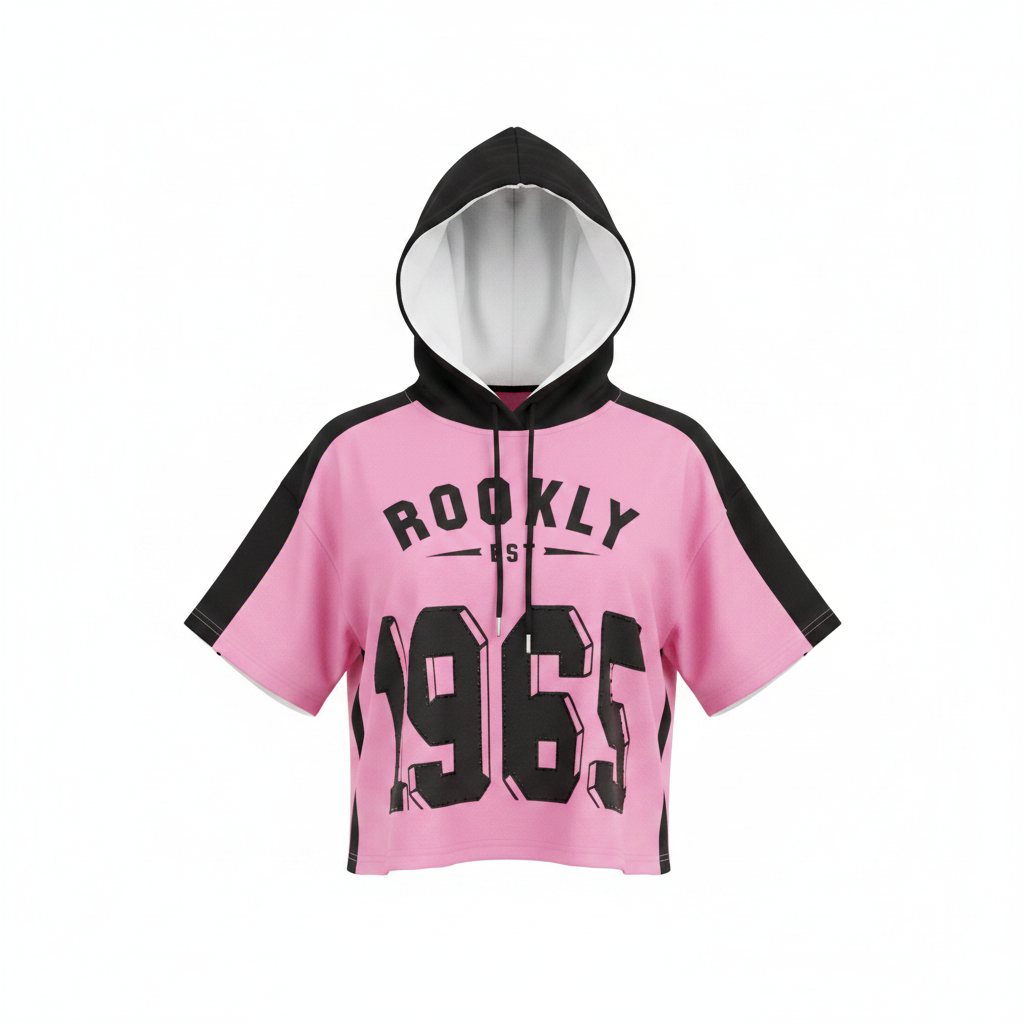 Pink Graphic Crop Hoodie - Ghost Mannequin