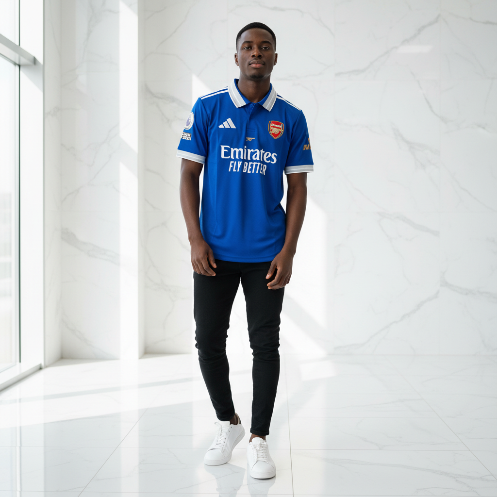 Arsenal x Adidas Third Football Jersey Royal Blue – Model Shot
