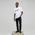 White Seventeen Graphic Oversized Tee - Male Model Front