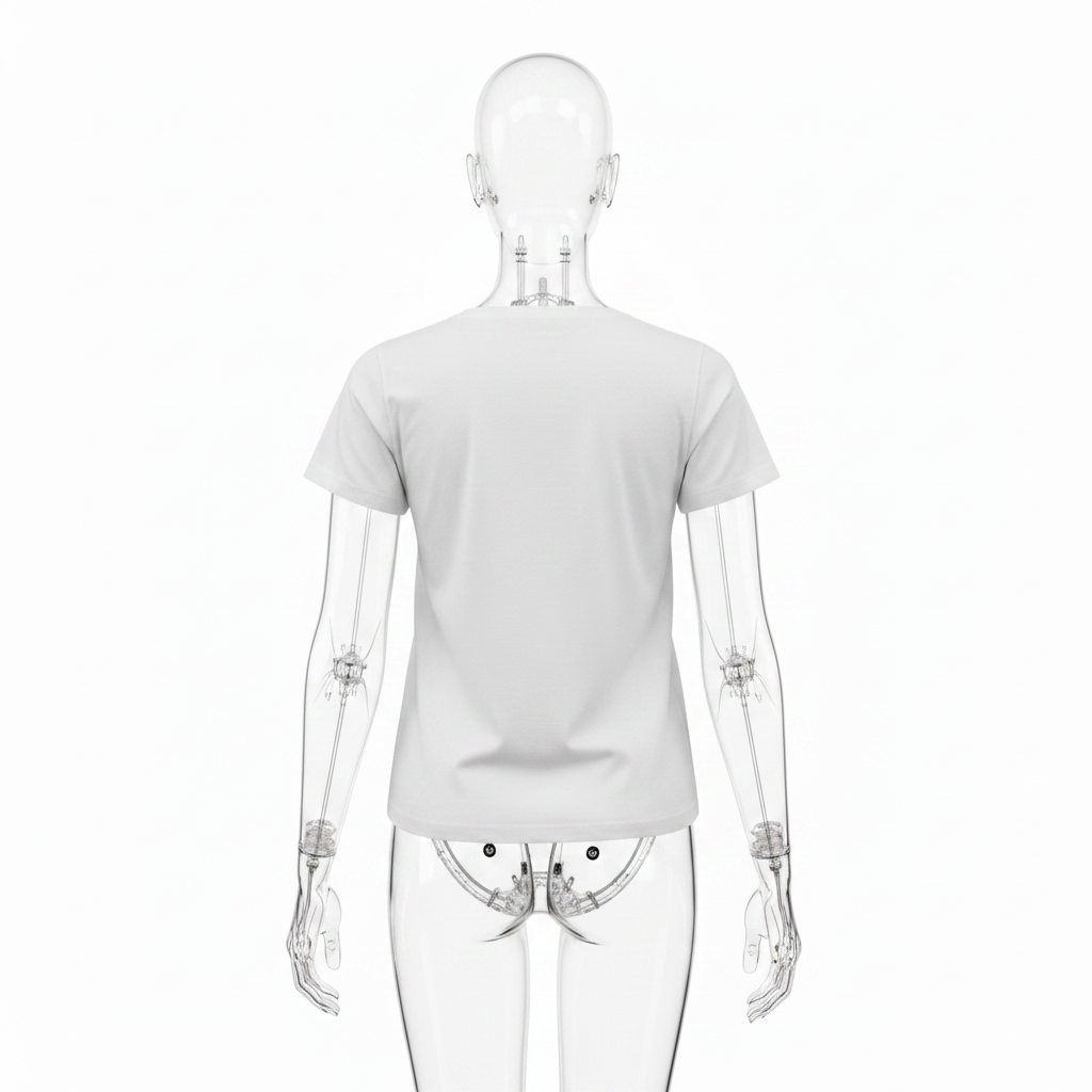 White Graphic Icon Print Shirt - Ghost Mannequin Back