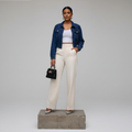 Nigerian Female Model – Dark Blue Cropped Denim Jacket