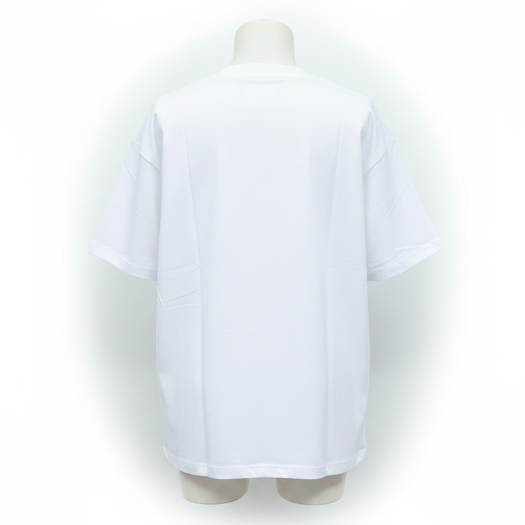 White NAFU Graphic Oversized Tee - Ghost Mannequin Back