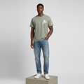 Sage Green Logo Short-Sleeved Shirt - Model Front