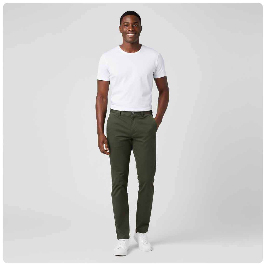 Dockers Chino Trousers Army Green - Model Front