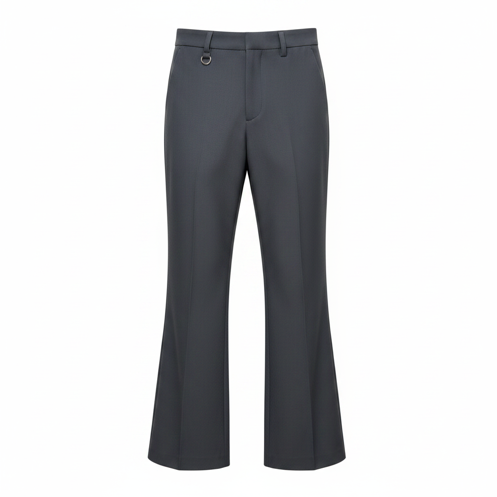 Men's Charcoal Grey Wide-Leg Palazzo Trousers – Ghost Mannequin Front View