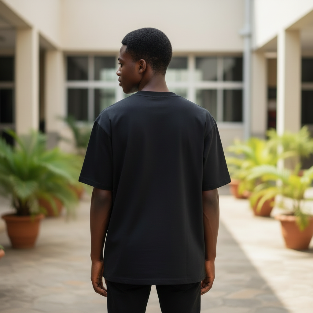 4-Star Spray Graphic Tee Black - Back Model View