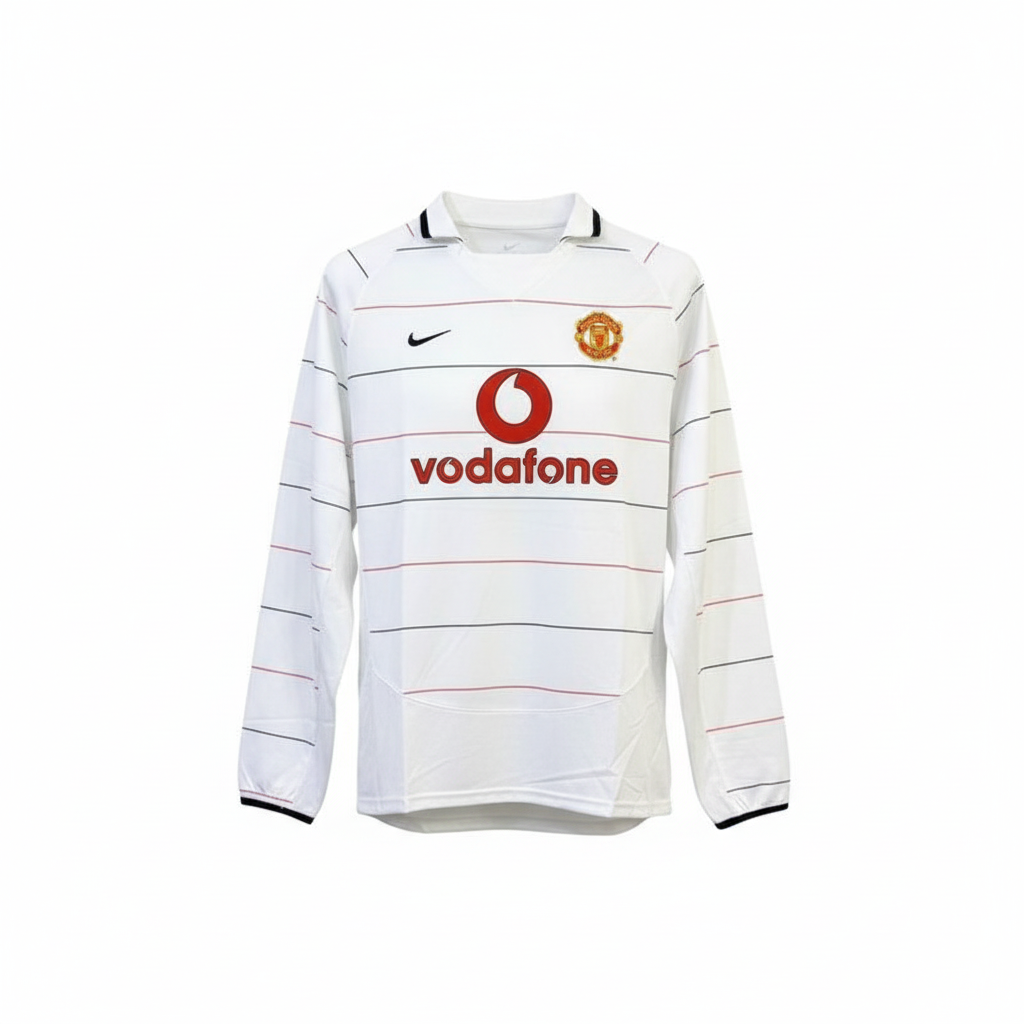 White Retro Long Sleeve Away Jersey – Ghost Mannequin