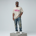 Sand Very Well Graffiti Oversized Tee - Male Model Front