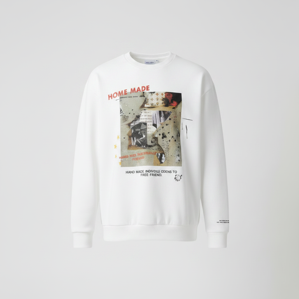 White photo print sweatshirt front view