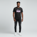 Young Nigerian male wearing black SpongeBob Hall of Fame graphic crew neck tee