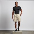 Beige Woven Running Shorts - Model Shot
